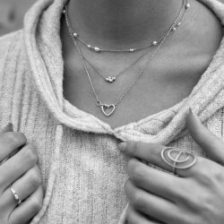 "Everlasting" slv halskde med Infinity samt hjerte med sten