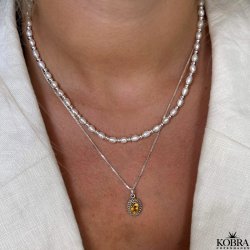 "Crystal" silver necklace with yellow citrine