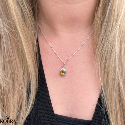 "Crystal" silver necklace with yellow citrine