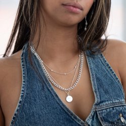 "Malia" hndlavet slv halskde med sm perler