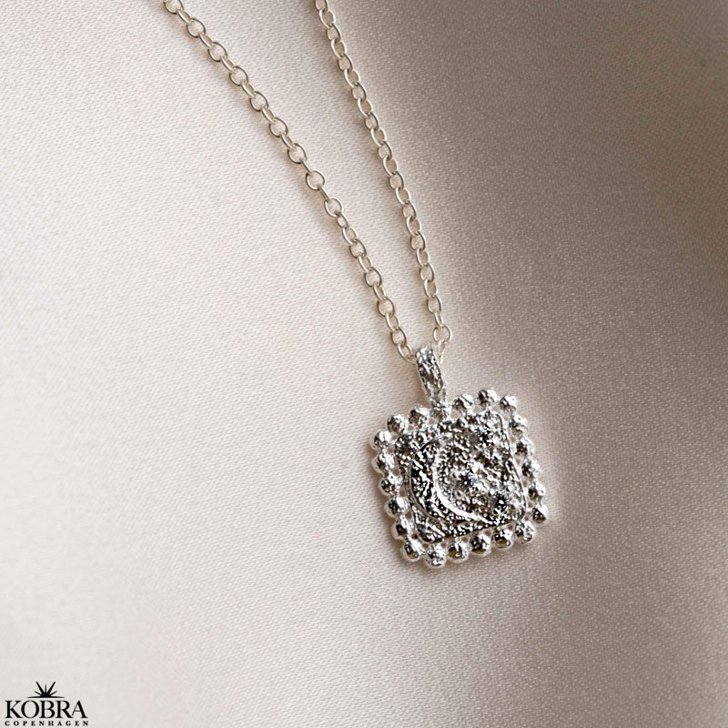 "Moondust" silver necklace with moon and stars