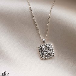 "Moondust" silver necklace with moon and stars