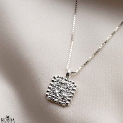 "Moondust" silver necklace with moon and stars