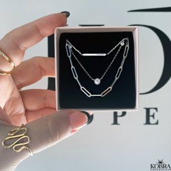 "Jenny" slvhalskde / choker med sm sten