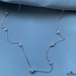 "Jenny" slvhalskde / choker med sm sten