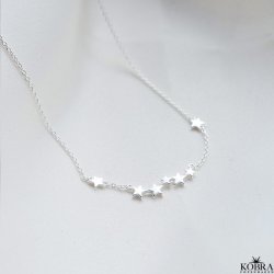 "Shooting Stars" halskde med slv stjerner