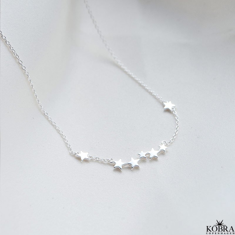 "Shooting Stars" halskde med slv stjerner