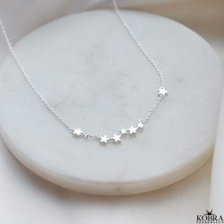 "Shooting Stars" halskde med slv stjerner