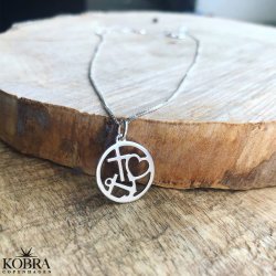 Faith, hope and love, silver necklace