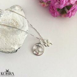 Faith, hope and love, silver necklace