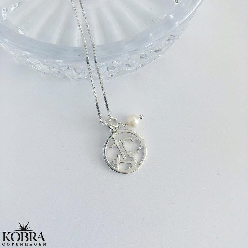 Faith, hope and love, silver necklace