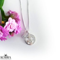 Faith, hope and love, silver necklace
