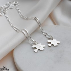 "BFF" friendship puslespil halskder i slv inklusiv personlig gravering