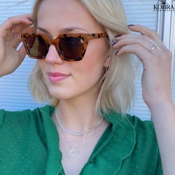 "Shell" enkel slv halskde med rundt vedhng