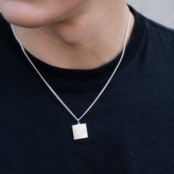 "Trend" slv halskde med krydsgravering og 2 mm. panzer kde