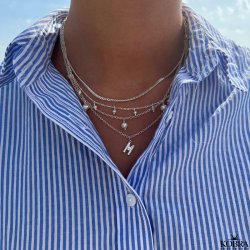 "Clinton" 2mm panzer halskde i sterling slv eller 18 karat forgyldt