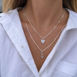 "Juliette" hjerte halsk�de i s�lv med sten