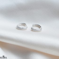 "Nessa" slv reringe med hvide sten