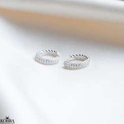 "Nessa" slv reringe med hvide sten