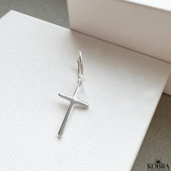 "Promise" sølv kors ørering, 1 stk