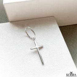 "Promise" sølv kors ørering, 1 stk