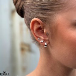 "Lily" slv restikker med hvide sten