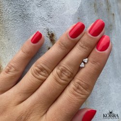 "Embrace" Sm restikker med hjerter og sten i slv