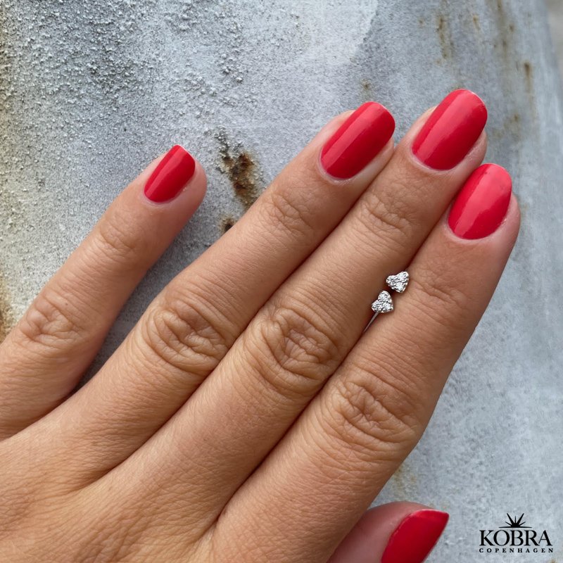 "Embrace" Sm restikker med hjerter og sten i slv