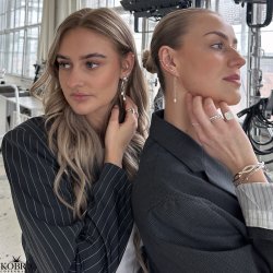 "Evie" sterling slv restikker med hvide sten