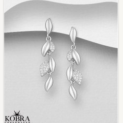 "Milana" Slv reringe med blade og sten