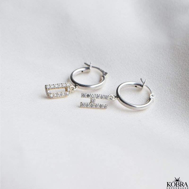 "Alias" silver earrings / hoops with your letters