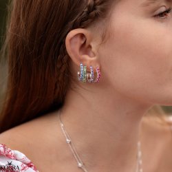 "Lemon" slv reringe med valgfri farvet zirkonia sten