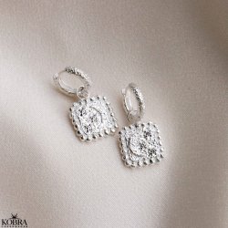 "Moondust" silver earrings with moons and stars