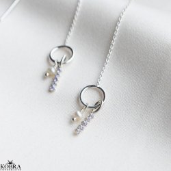 "Vanessa" slv reringe med sten og perler