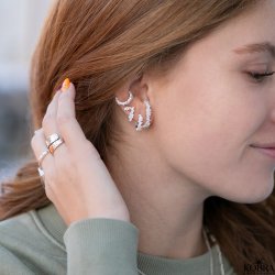 "Mikami" slv earcuff med sten og unikt design