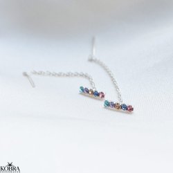 "Brilliant" slv retrde med farvet sten