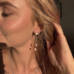 "Silk" twisted pearl earrings in silver