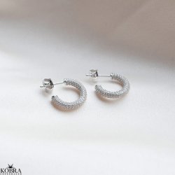 Sparkling - slv reringe med hvide sten