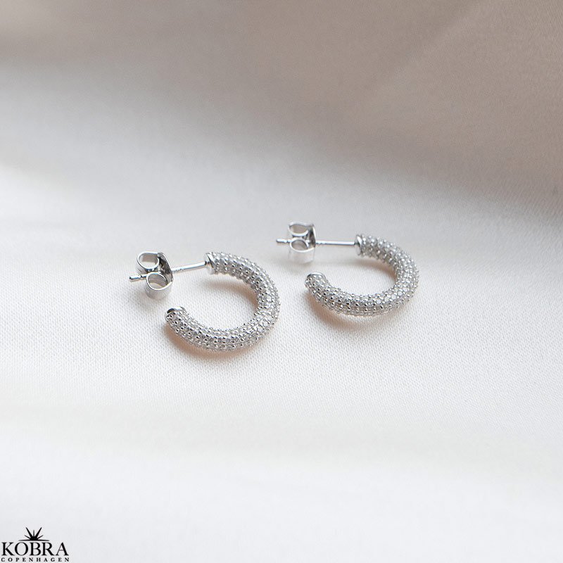 Sparkling - slv reringe med hvide sten