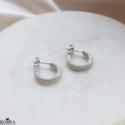 Sparkling - slv reringe med hvide sten