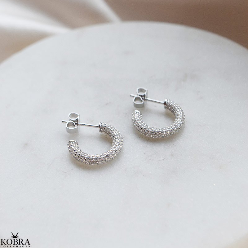 Sparkling - slv reringe med hvide sten