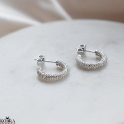 Sparkling - slv reringe med hvide sten