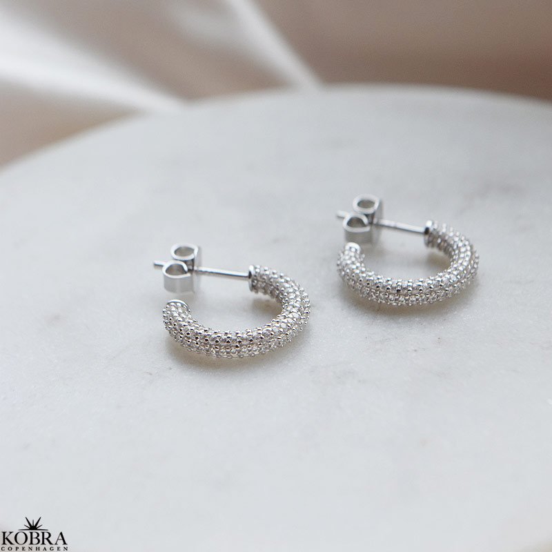 Sparkling - slv reringe med hvide sten