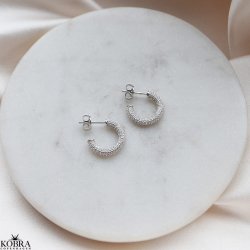 Sparkling - slv reringe med hvide sten