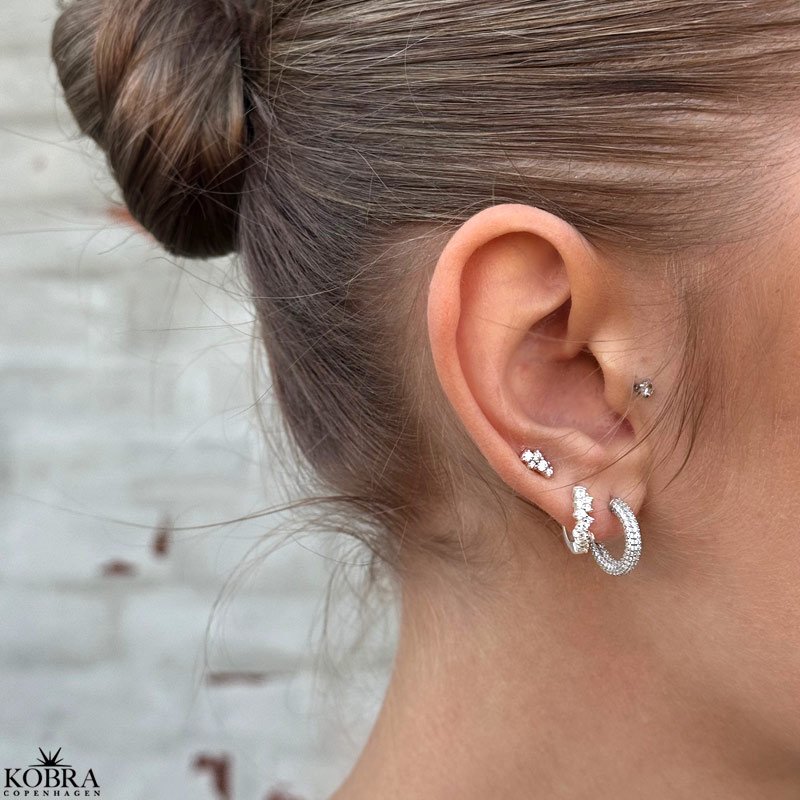 Sparkling - slv reringe med hvide sten