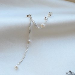 "Monroe" slv rering med ferskvandsperler til 2 huller i ret