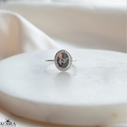 "Dazzling" slv ring med hvide sten  personlig indgravering