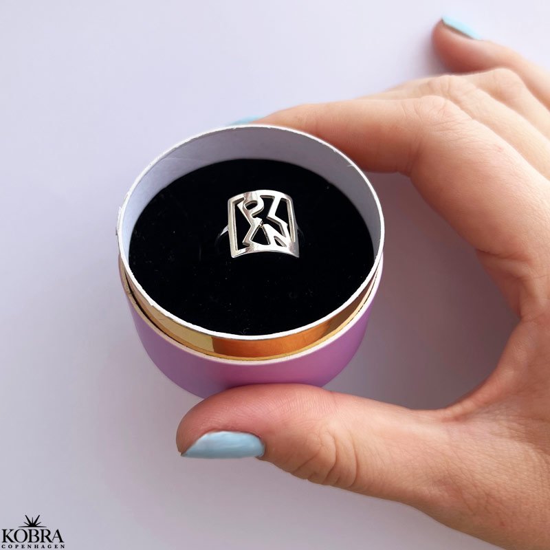 "Close To You" SQUARE handmade silver ring with your letters