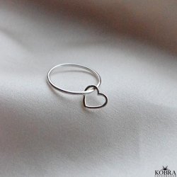 "Helena" slv - fidget - ring med "lst" hjerte