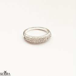 "Sparkling" slv ring med hvide sten